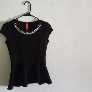 Black Peplum Top 🖤